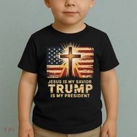 Jesus Is My Savior Trump Is My President Biblical Toddler T-Shirt thumb 2