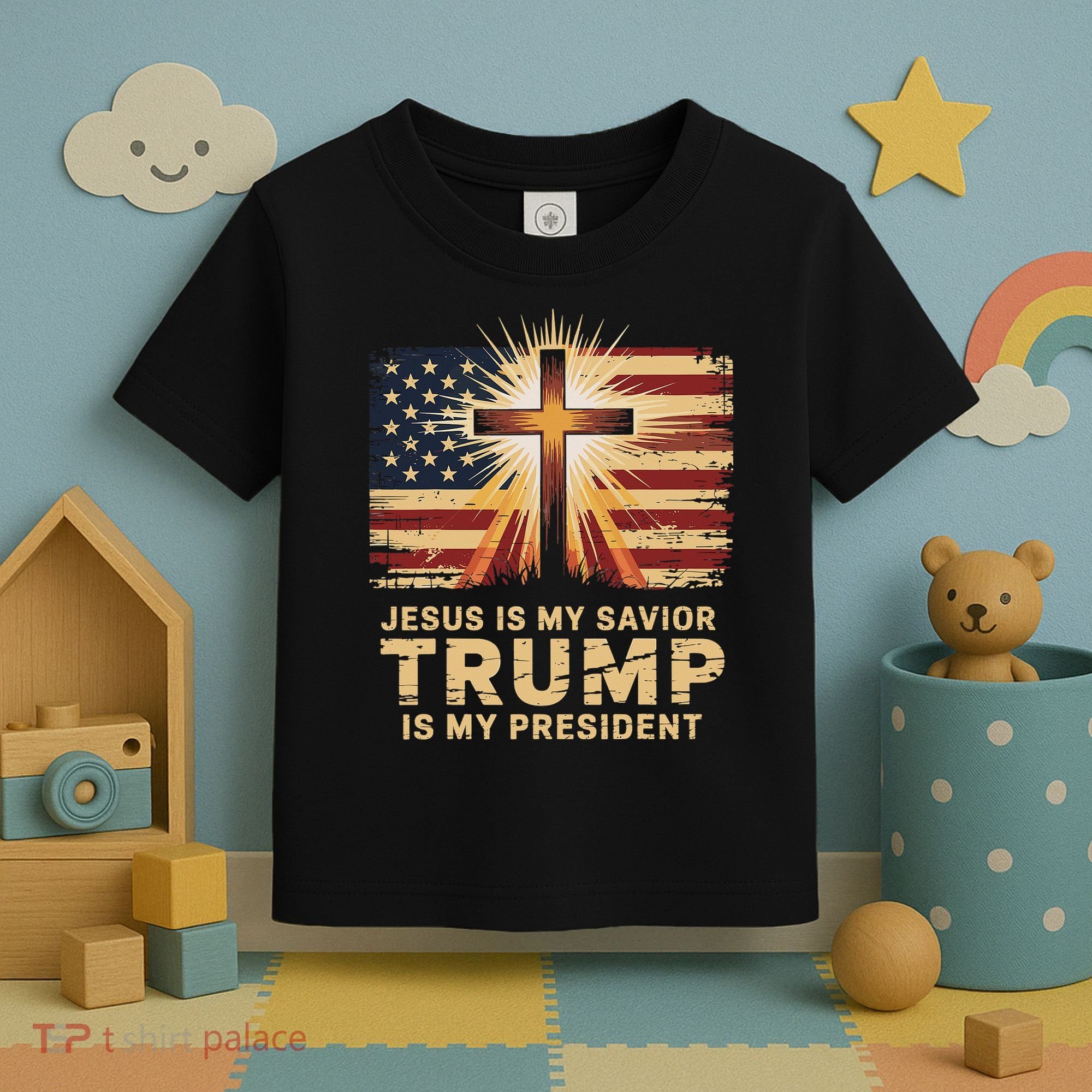 Jesus Is My Savior Trump Is My President Biblical Toddler T-Shirt