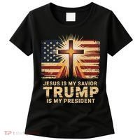 Jesus Is My Savior Trump Is My President Biblical Women's T-Shirt thumb 0
