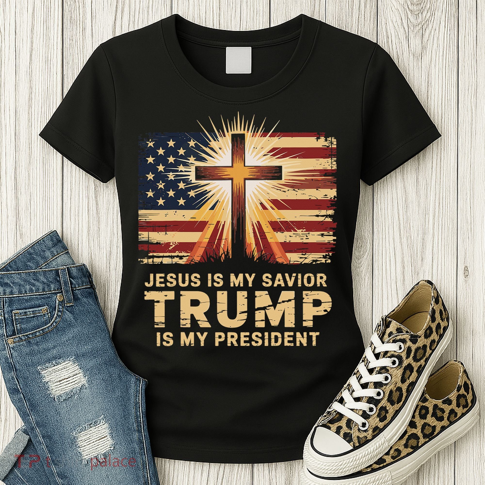 Jesus Is My Savior Trump Is My President Biblical Women's T-Shirt