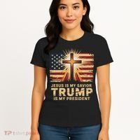 Jesus Is My Savior Trump Is My President Biblical Women's T-Shirt thumb 4