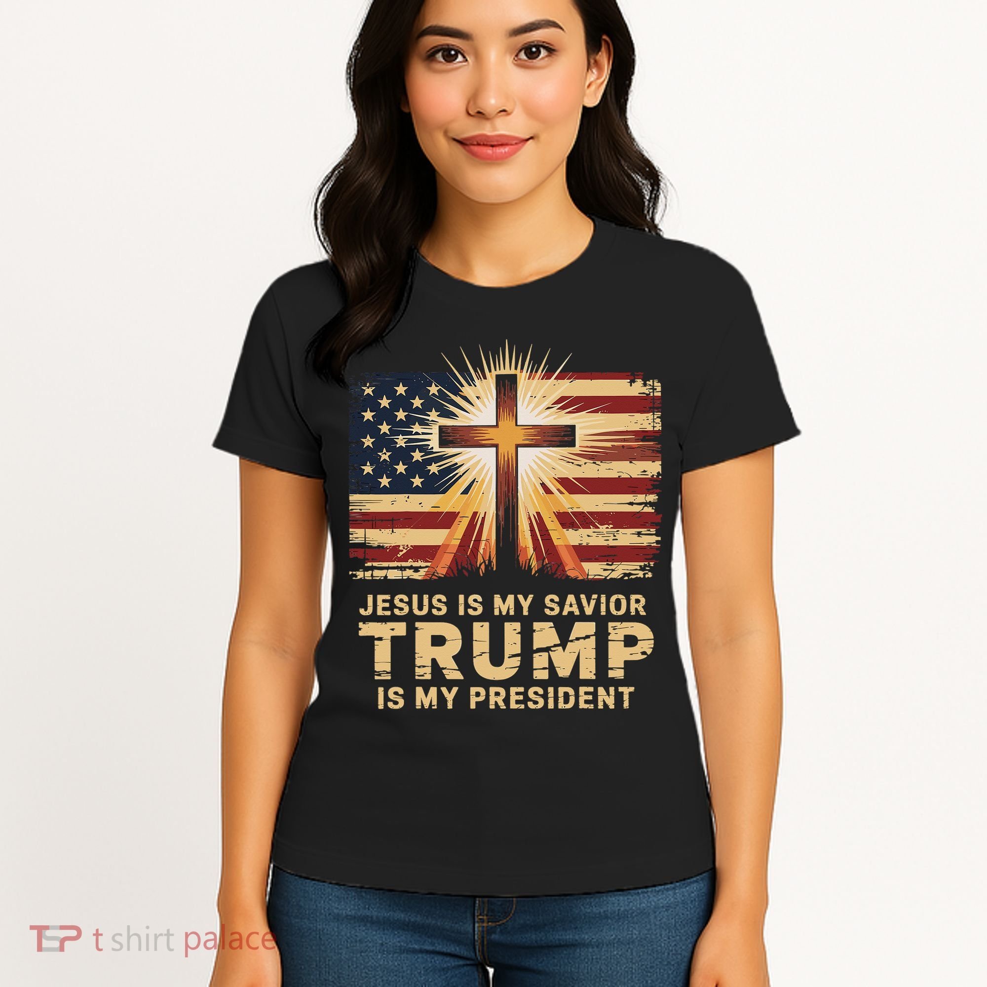 Jesus Is My Savior Trump Is My President Biblical Women's T-Shirt