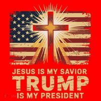Jesus Is My Savior Trump Is My President Biblical Santa Hat thumb 1