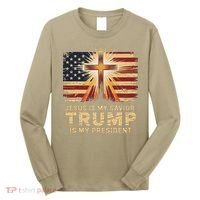Jesus Is My Savior Trump Is My President Biblical Long Sleeve Shirt thumb 0