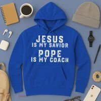 Jesus Is My Savior Pope Is My Coach Hoodie thumb 3