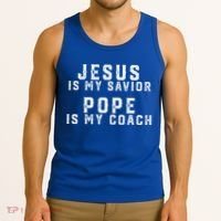 Jesus Is My Savior Pope Is My Coach Tank Top thumb 3