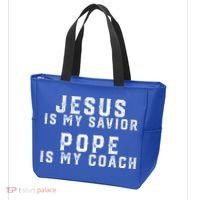 Jesus Is My Savior Pope Is My Coach Tote Bag thumb 3