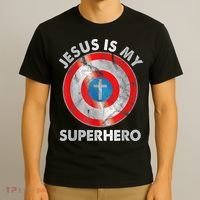 Jesus Is My SuperHero Christian Jesus Lovers Men Women T-Shirt thumb 3