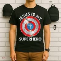 Jesus Is My SuperHero Christian Jesus Lovers Men Women T-Shirt thumb 6