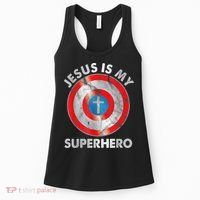 Jesus Is My SuperHero Christian Jesus Lovers Men Women Women's Tank Top thumb 0