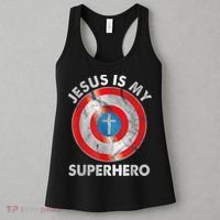 Jesus Is My SuperHero Christian Jesus Lovers Men Women Women's Tank Top thumb 3