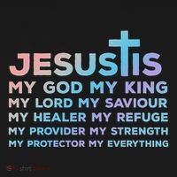 Jesus Is My God King Lord Saviour Healer Refuge Backpack thumb 2