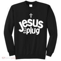 Jesus Is My New Plug Funny Christian Convert Sweatshirt thumb 0