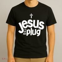 Jesus Is My New Plug Funny Christian Convert T-Shirt thumb 3
