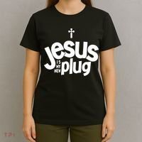 Jesus Is My New Plug Funny Christian Convert T-Shirt thumb 4