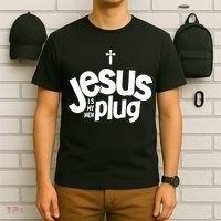 Jesus Is My New Plug Funny Christian Convert T-Shirt thumb 6