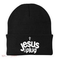 Jesus Is My New Plug Funny Christian Convert Beanie thumb 0