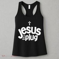 Jesus Is My New Plug Funny Christian Convert Women's Tank Top thumb 3