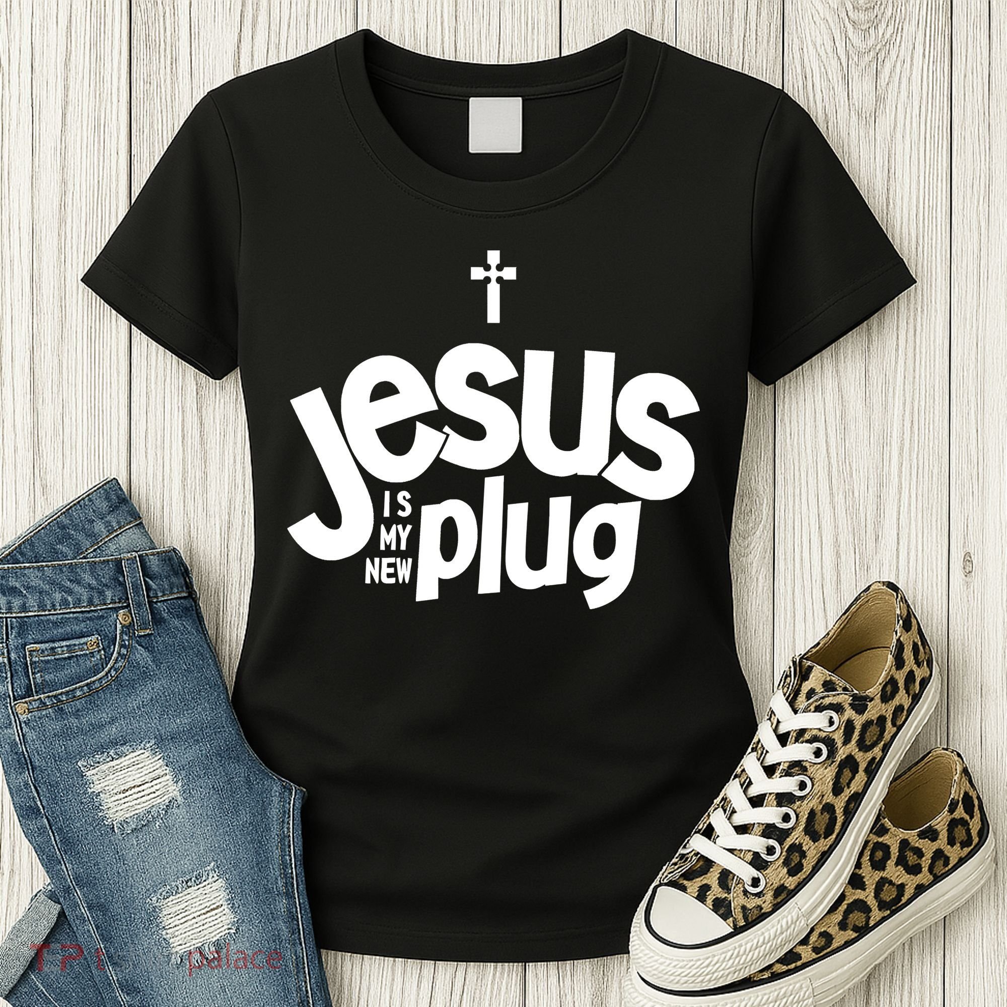 Jesus Is My New Plug Funny Christian Convert Women's T-Shirt