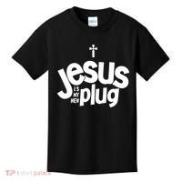 Jesus Is My New Plug Funny Christian Convert Kids T-Shirt thumb 0