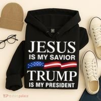 Jesus Is My Savior Trump Is My President Hoodie thumb 4