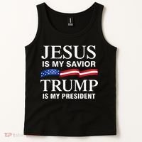 Jesus Is My Savior Trump Is My President Tank Top thumb 2