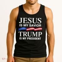 Jesus Is My Savior Trump Is My President Tank Top thumb 3