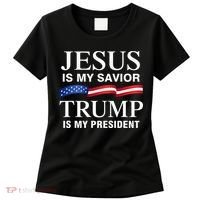 Jesus Is My Savior Trump Is My President Women's T-Shirt thumb 0