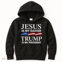 Jesus Is My Savior Trump Is My President Kids Hoodie thumb 0