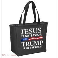 Jesus Is My Savior Trump Is My President Tote Bag thumb 2