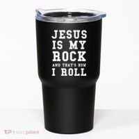Jesus Is My Rock And Thats How I Roll Funny Religious Tumbler thumb 0