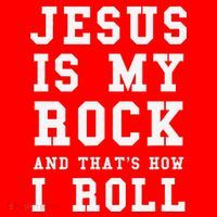 Jesus Is My Rock And Thats How I Roll Funny Religious Santa Hat thumb 1