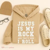 Jesus Is My Rock And Thats How I Roll Funny Religious Hoodie thumb 4