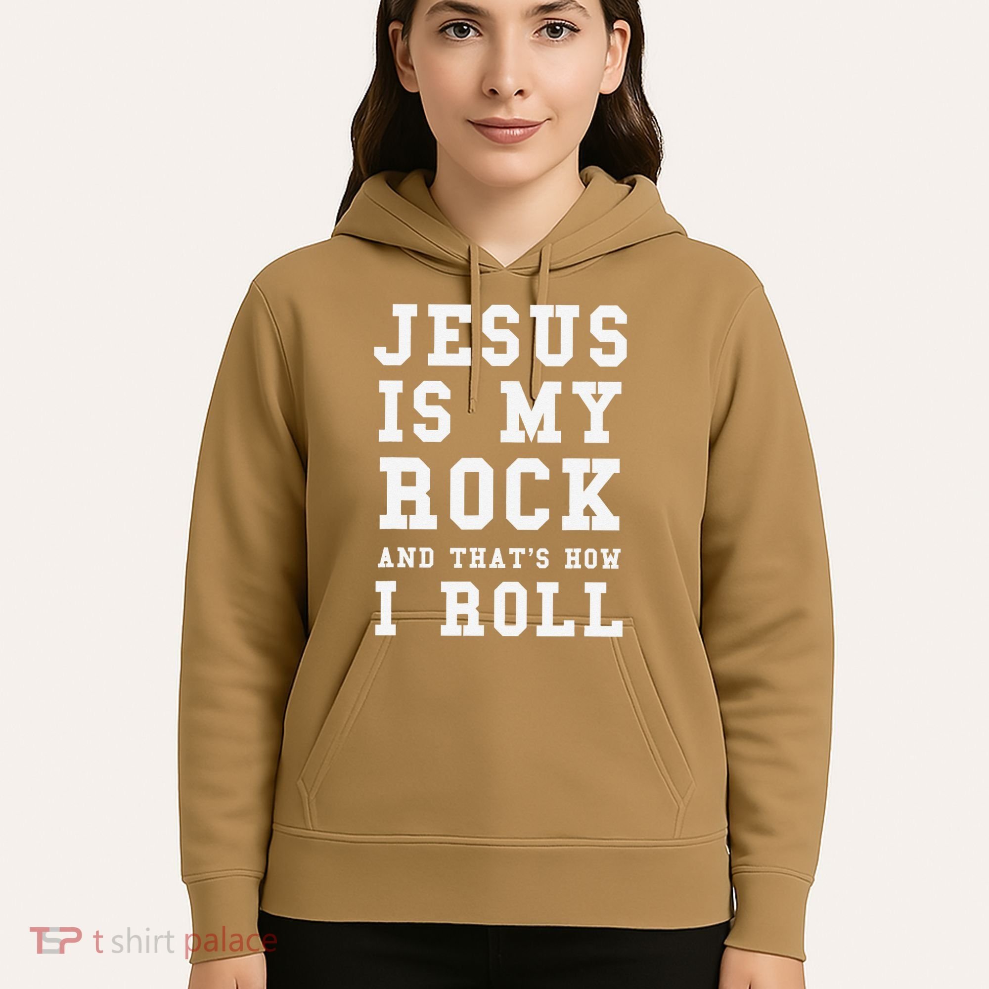 Jesus Is My Rock And Thats How I Roll Funny Religious Hoodie