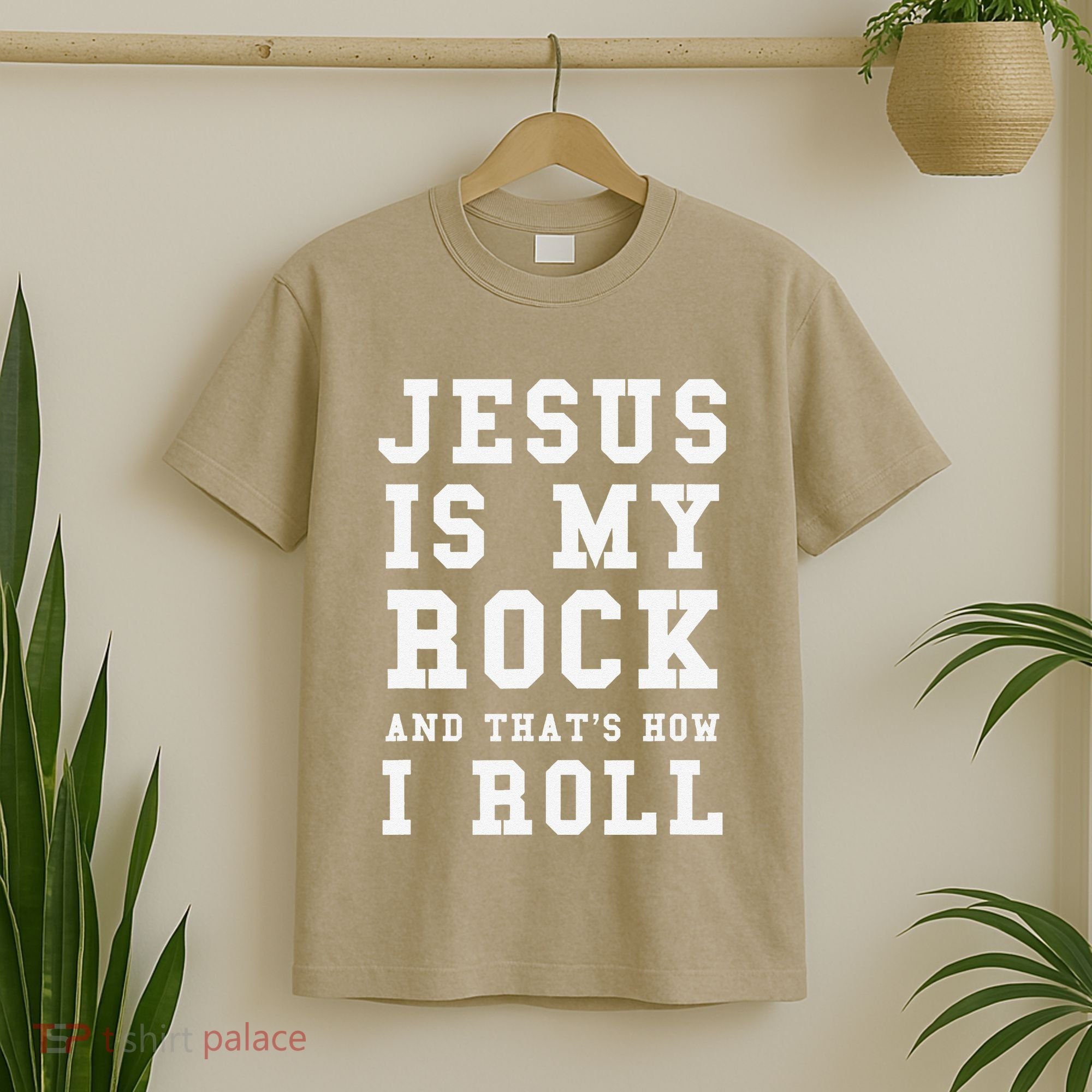 Jesus Is My Rock And Thats How I Roll Funny Religious T-Shirt