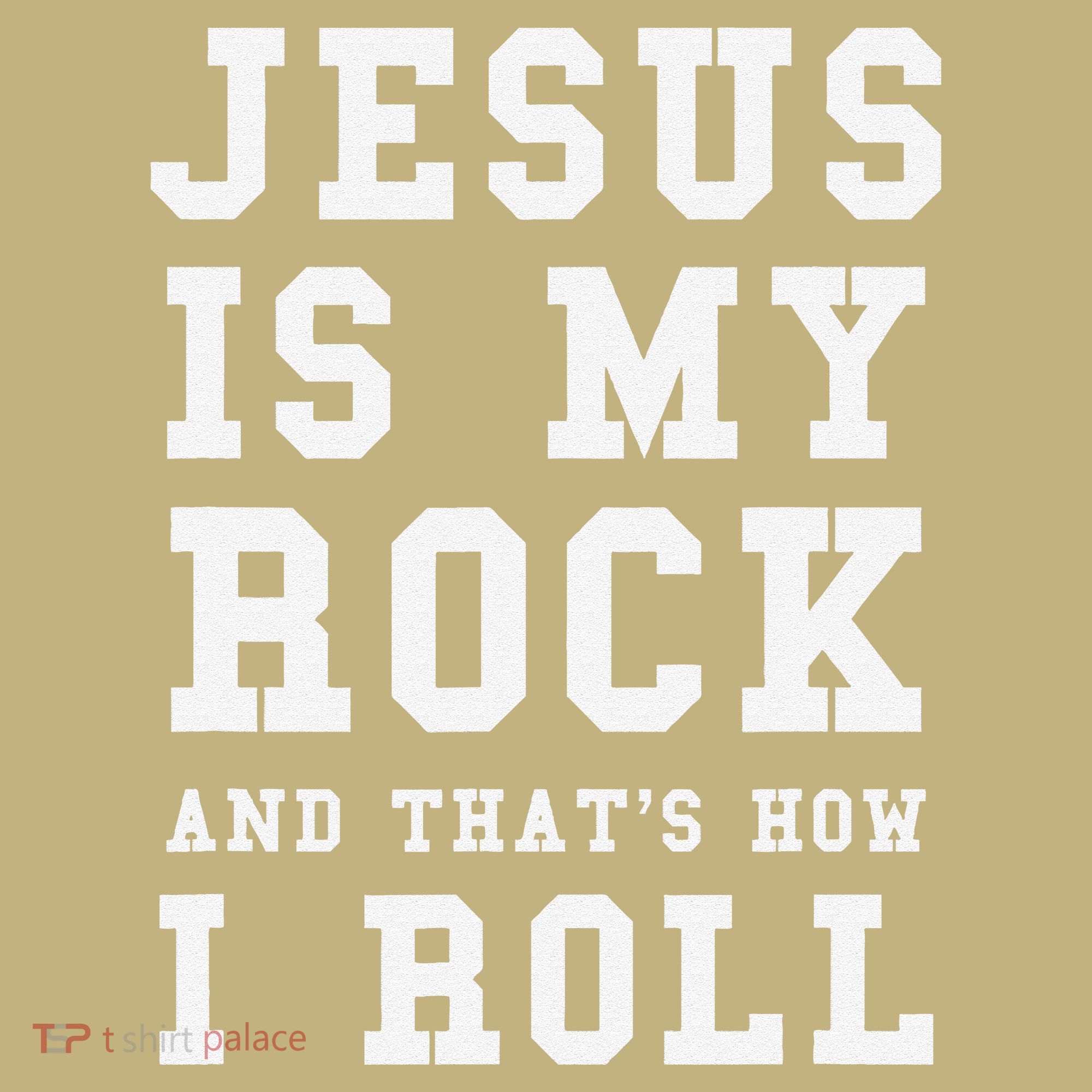 Jesus Is My Rock And Thats How I Roll Funny Religious Polo