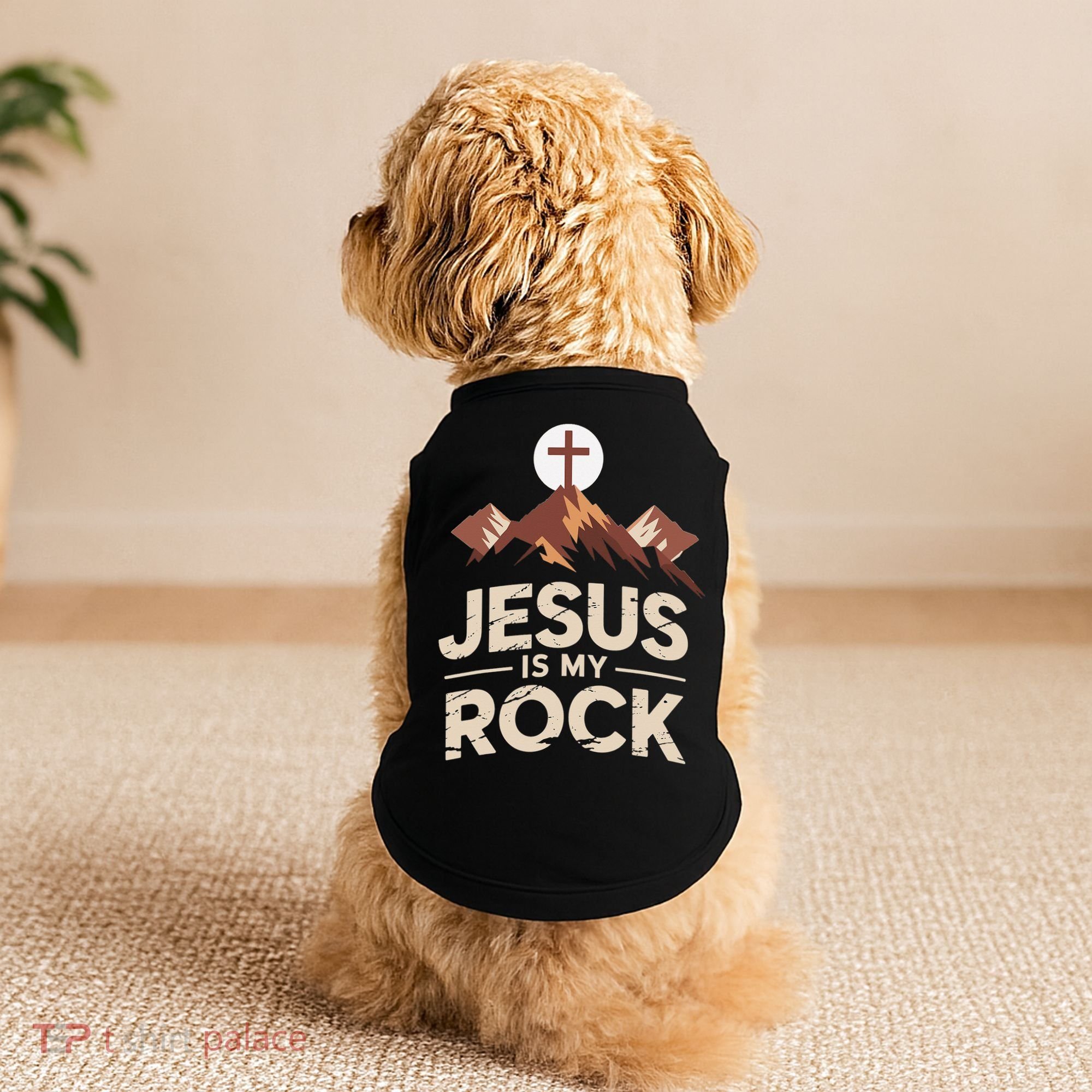 Jesus Is My Rock Biblical Christian Faith Doggie Tank