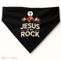 Jesus Is My Rock Biblical Christian Faith USA-Made Doggie Bandana thumb 0