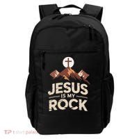 Jesus Is My Rock Biblical Christian Faith Backpack thumb 0