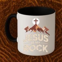 Jesus Is My Rock Biblical Christian Faith Coffee Mug thumb 2