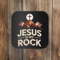 Jesus Is My Rock Biblical Christian Faith Coaster thumb 0