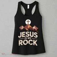 Jesus Is My Rock Biblical Christian Faith Women's Tank Top thumb 3