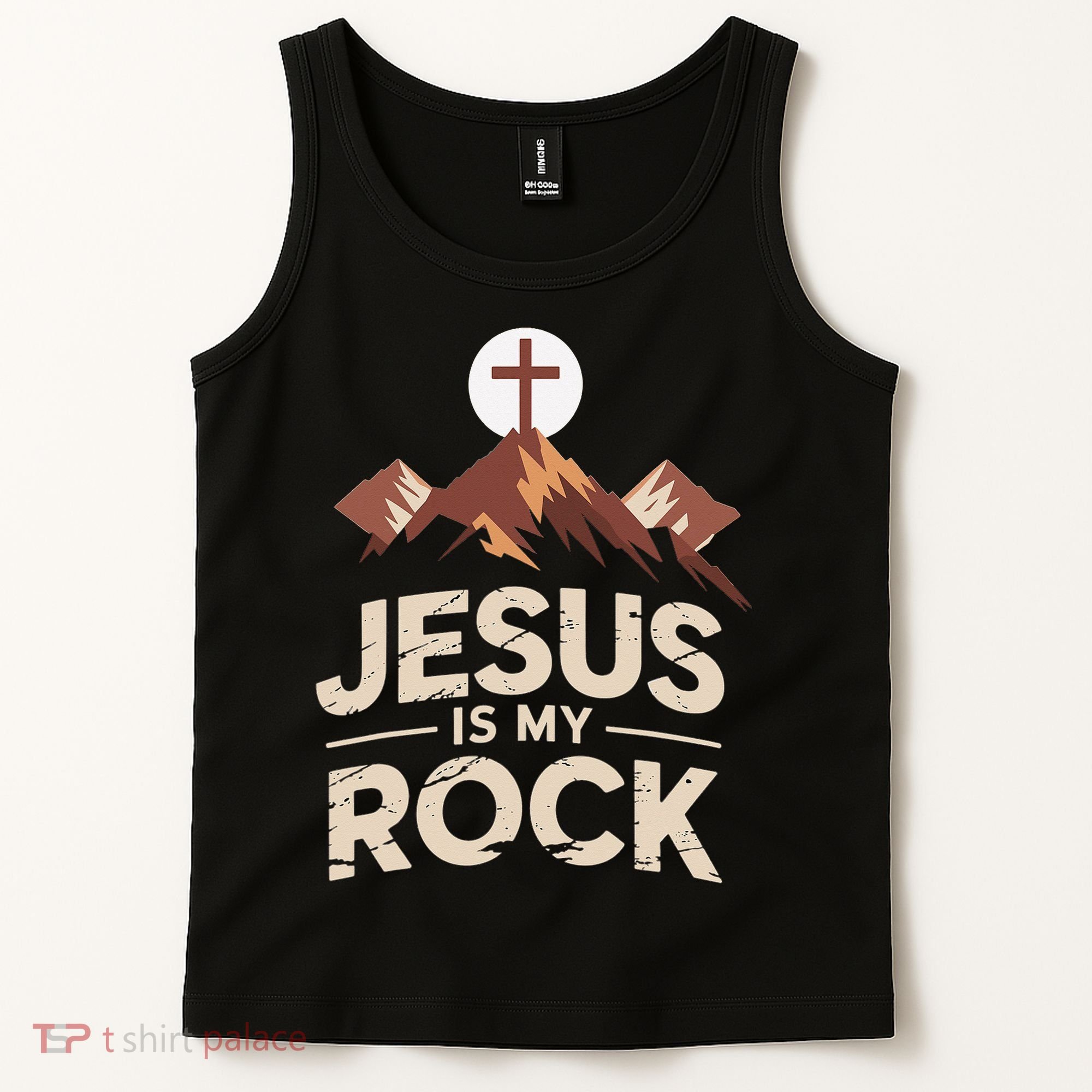 Jesus Is My Rock Biblical Christian Faith Tank Top