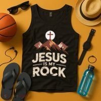 Jesus Is My Rock Biblical Christian Faith Tank Top thumb 4