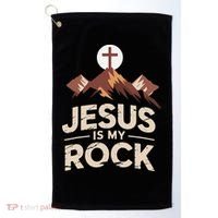Jesus Is My Rock Biblical Christian Faith Golf Towel thumb 0