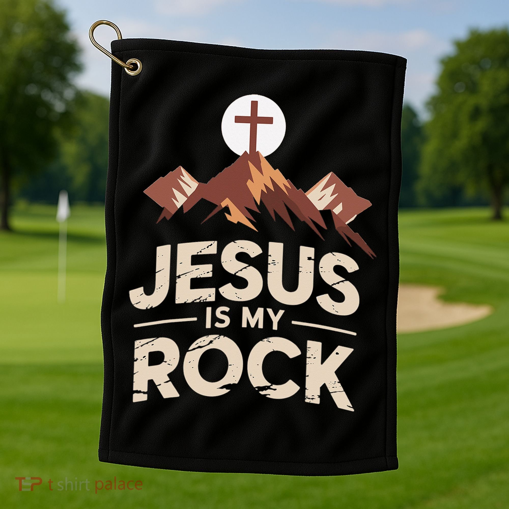 Jesus Is My Rock Biblical Christian Faith Golf Towel