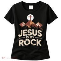 Jesus Is My Rock Biblical Christian Faith Women's T-Shirt thumb 0