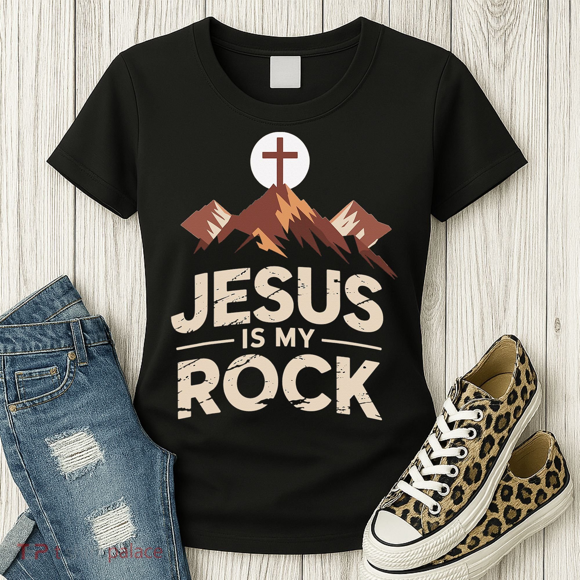 Jesus Is My Rock Biblical Christian Faith Women's T-Shirt