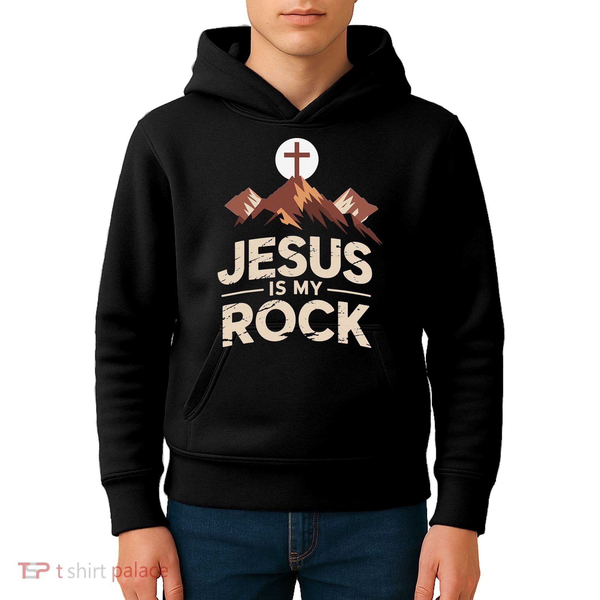 Jesus Is My Rock Biblical Christian Faith Kids Hoodie