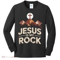 Jesus Is My Rock Biblical Christian Faith Kids Long Sleeve Shirt thumb 0